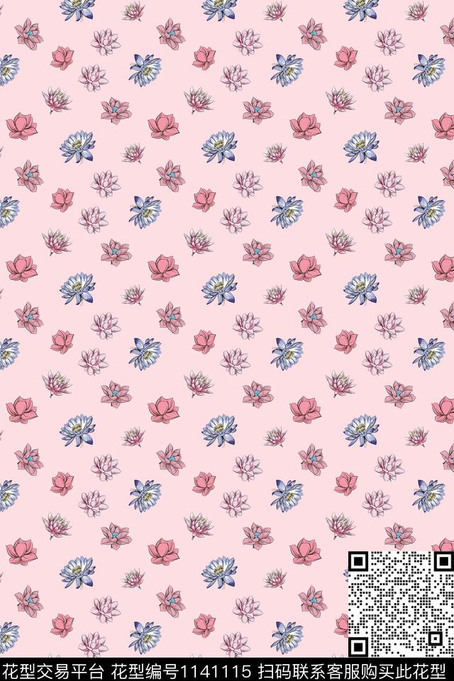 女装小碎花小清新数码印花华亿平台下载（图片编号: 1141115） - 瓦栏（Walan）