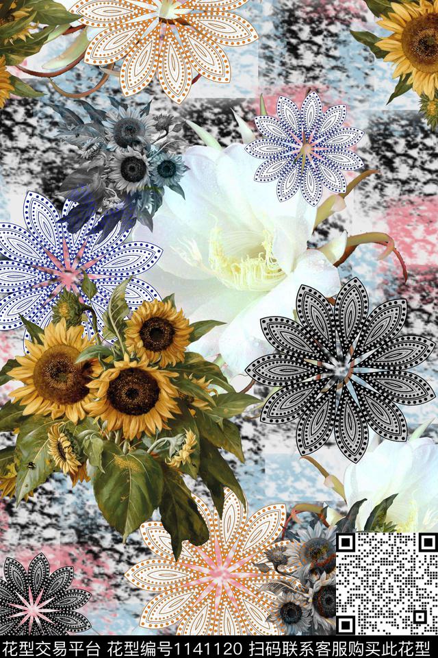 大牌风数码华亿平台花卉数码印花华亿平台下载（图片编号: 1141120） - 瓦栏（Walan）