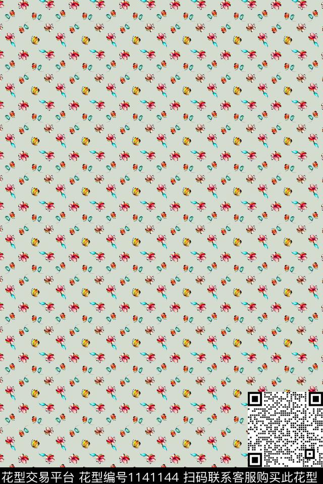 小碎花花卉衬衫传统印花华亿平台下载（图片编号: 1141144） - 瓦栏（Walan）