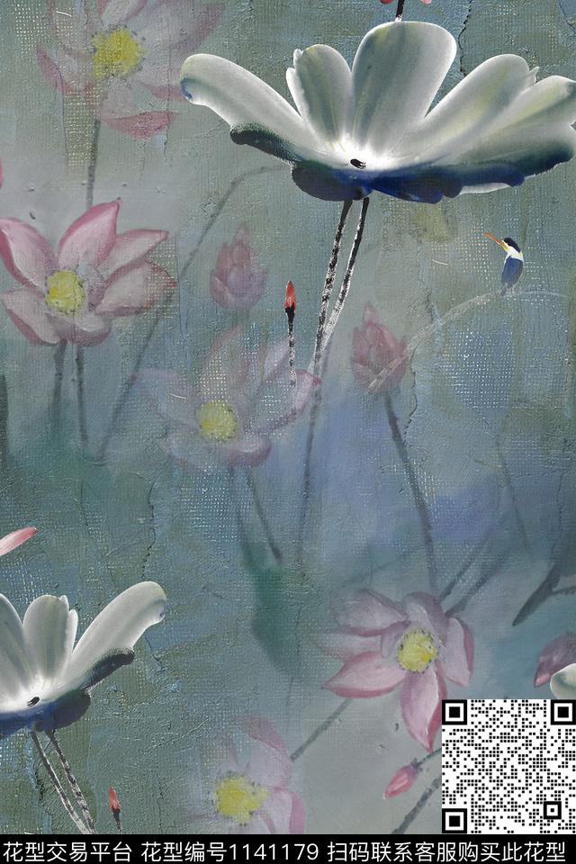 秋冬华亿平台大牌风彩底花卉数码印花华亿平台下载（图片编号: 1141179） - 瓦栏（Walan）