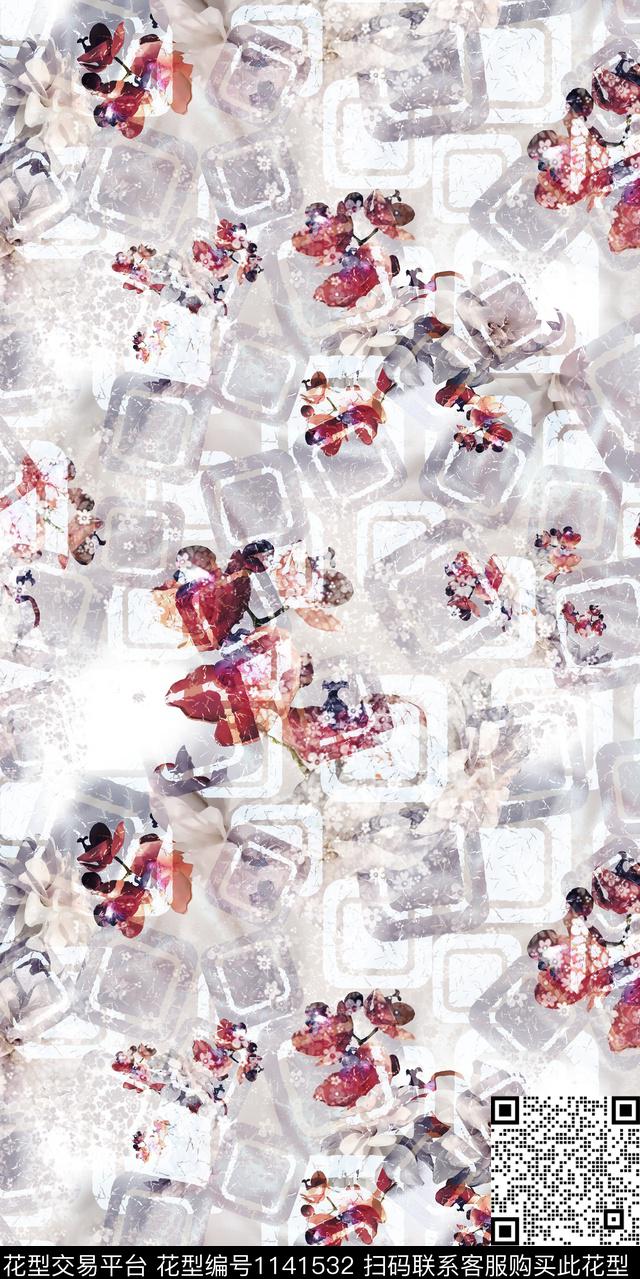 大牌风抽象数码华亿平台数码印花华亿平台下载（图片编号: 1141532） - 瓦栏（Walan）