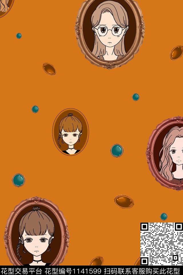 复古边框手绘传统印花华亿平台下载（图片编号: 1141599） - 瓦栏（Walan）