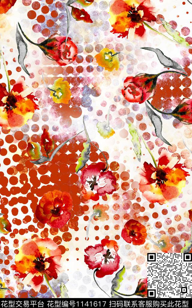 棉麻花卉中老年数码印花华亿平台下载（图片编号: 1141617） - 瓦栏（Walan）