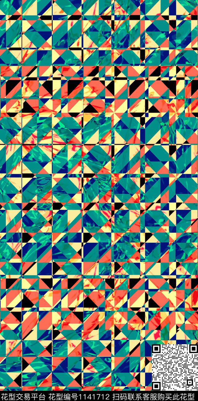 数码华亿平台时尚泳装几何数码印花华亿平台下载（图片编号: 1141712） - 瓦栏（Walan）