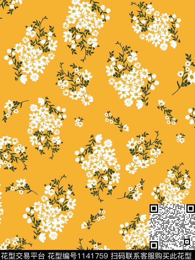 小碎花小清新小雏菊传统印花华亿平台下载（图片编号: 1141759） - 瓦栏（Walan）