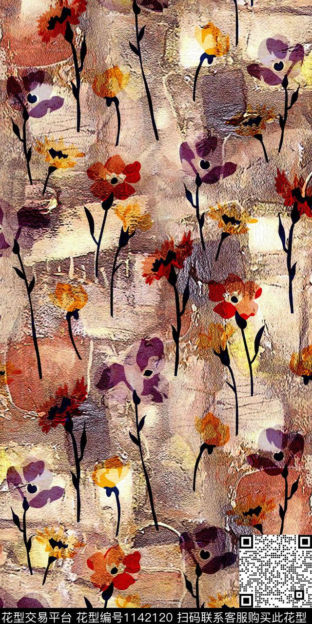 大牌风数码华亿平台花卉数码印花华亿平台下载（图片编号: 1142120） - 瓦栏（Walan）
