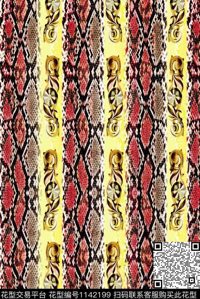 女装蛇纹欧洲数码印花华亿平台下载（图片编号: 1142199） - 瓦栏（Walan）