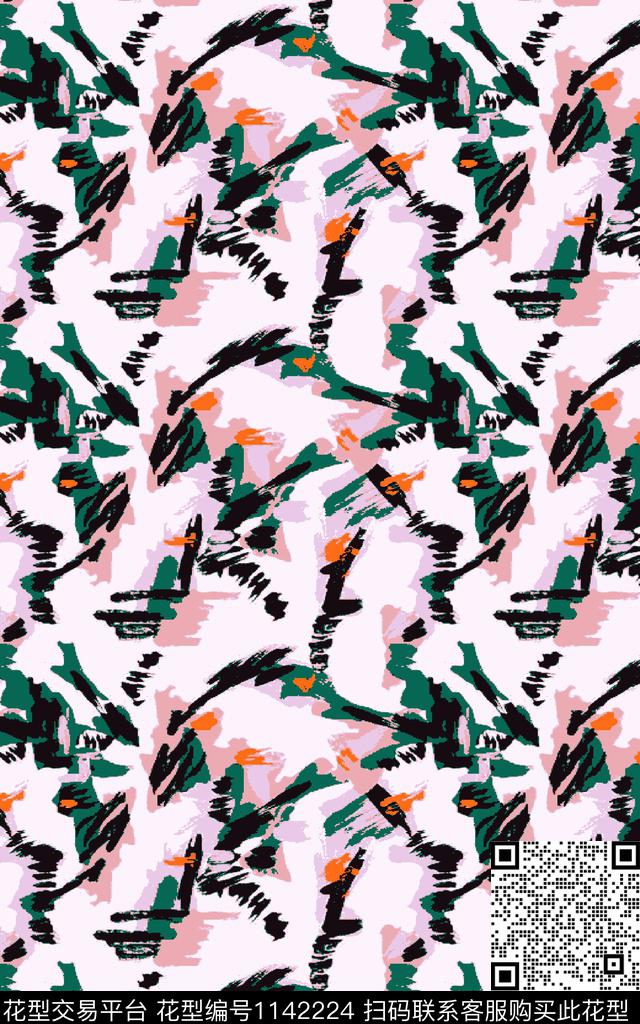 笔触肌理手绘传统印花华亿平台下载（图片编号: 1142224） - 瓦栏（Walan）