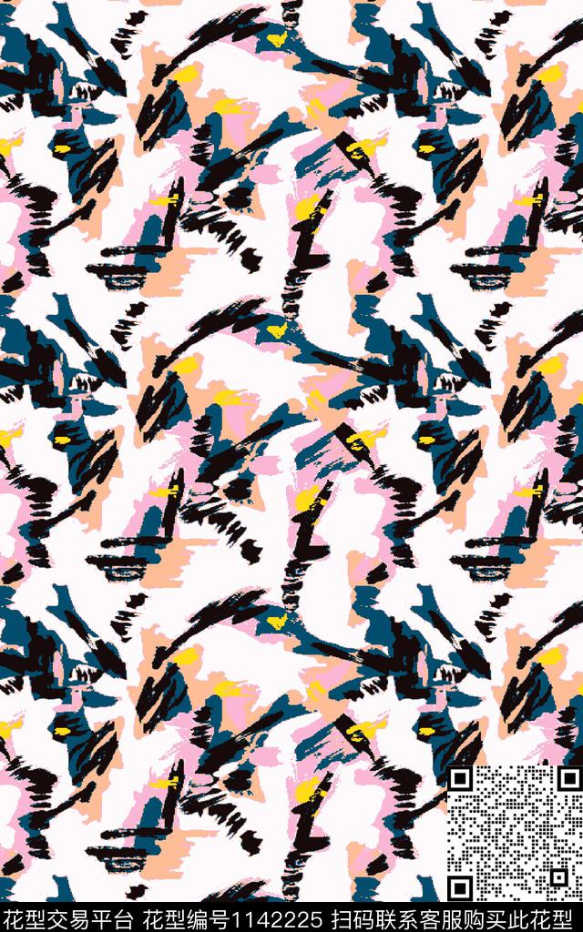 笔触肌理手绘传统印花华亿平台下载（图片编号: 1142225） - 瓦栏（Walan）