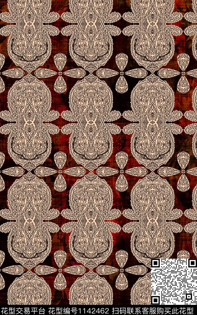 肌理中老年民族风数码印花华亿平台下载（图片编号: 1142462） - 瓦栏（Walan）