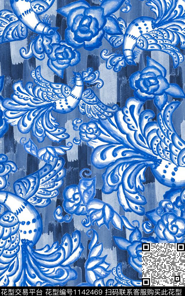 肌理中老年民族风数码印花华亿平台下载（图片编号: 1142469） - 瓦栏（Walan）