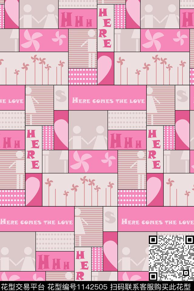 爱心混合拼接人物传统印花华亿平台下载（图片编号: 1142505） - 瓦栏（Walan）