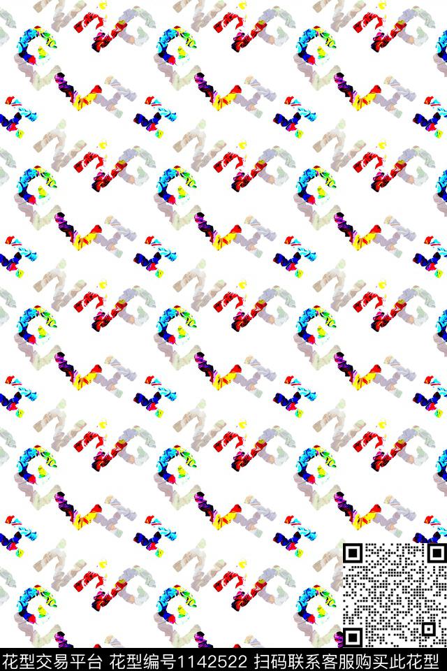 时尚几何字母男装女装数码印花华亿平台下载（图片编号: 1142522） - 瓦栏（Walan）
