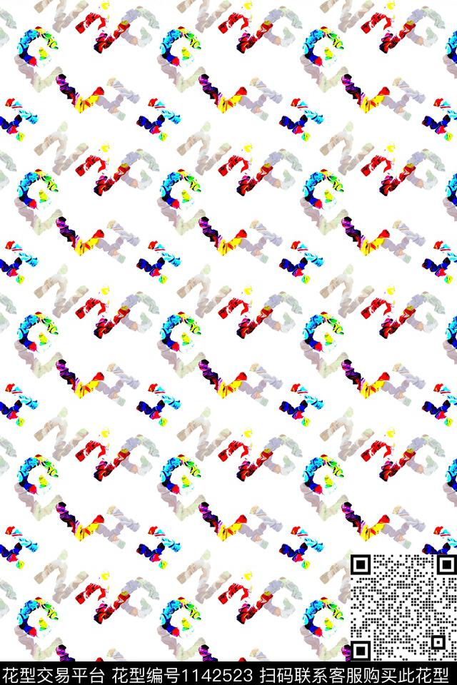 时尚几何字母男装女装数码印花华亿平台下载（图片编号: 1142523） - 瓦栏（Walan）