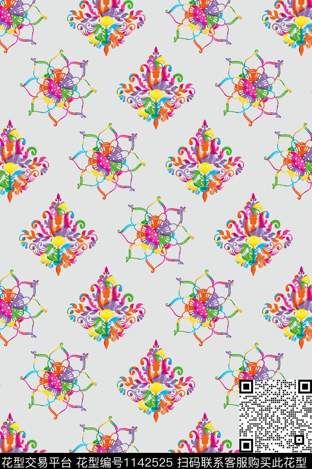 传统华亿平台民族风欧洲数码印花华亿平台下载（图片编号: 1142525） - 瓦栏（Walan）