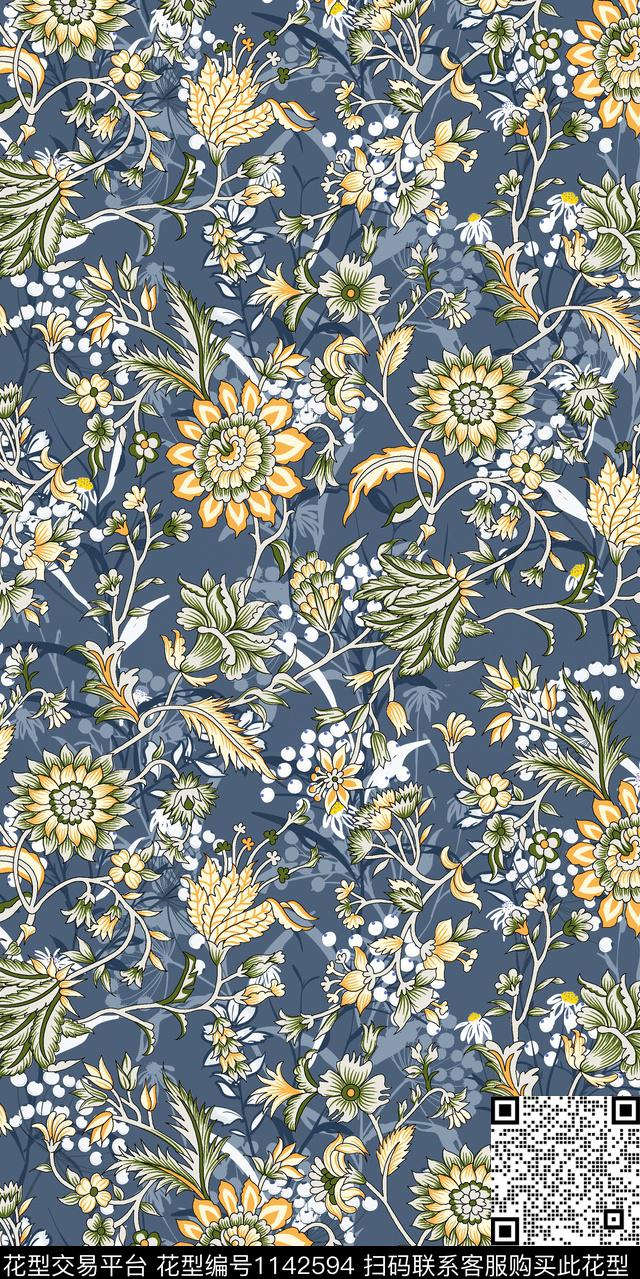 大牌风数码华亿平台花卉数码印花华亿平台下载（图片编号: 1142594） - 瓦栏（Walan）