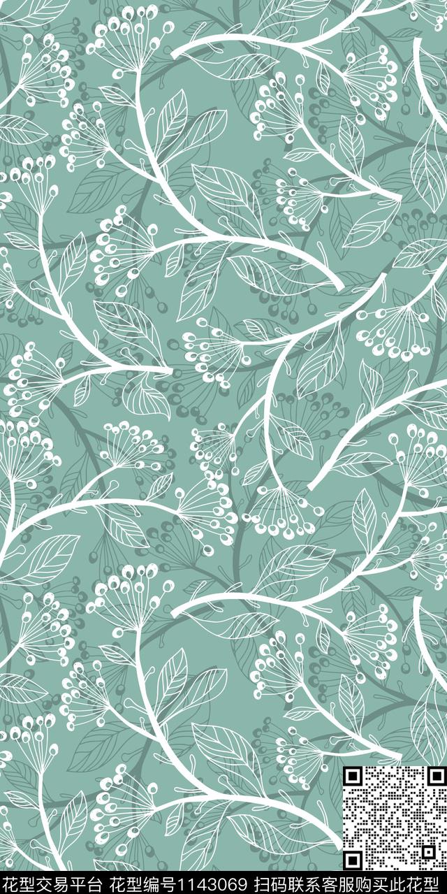 大牌风清爽底花卉数码华亿平台数码印花华亿平台下载（图片编号: 1143069） - 瓦栏（Walan）