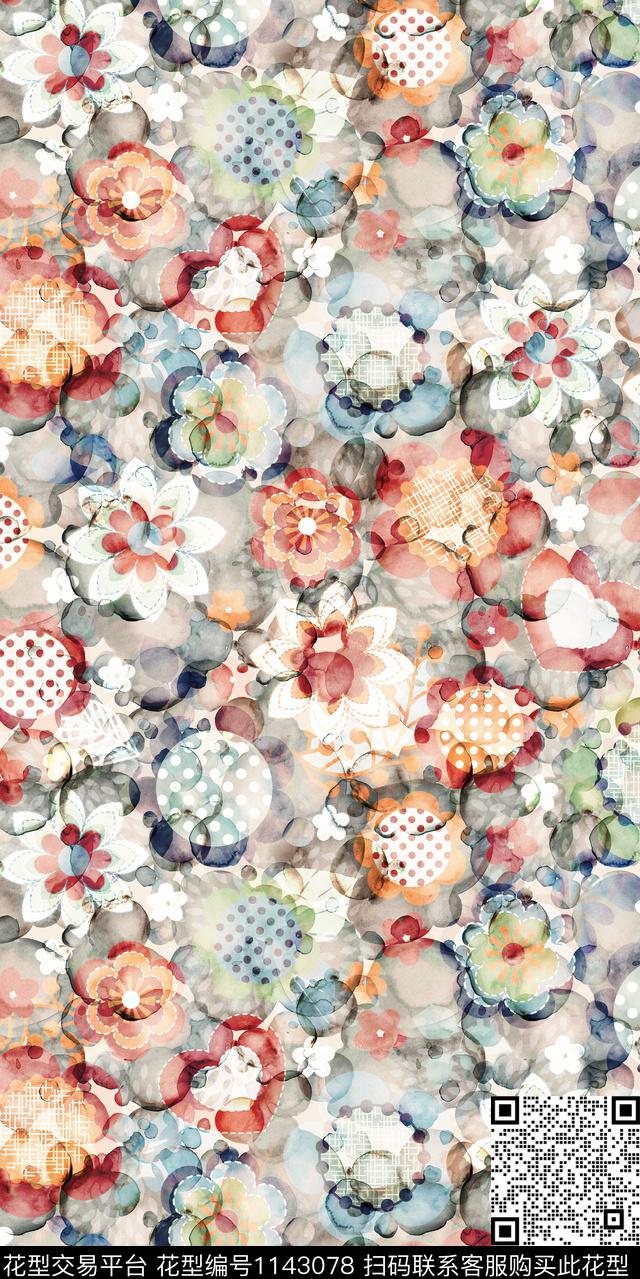 复古大牌风数码华亿平台数码印花华亿平台下载（图片编号: 1143078） - 瓦栏（Walan）