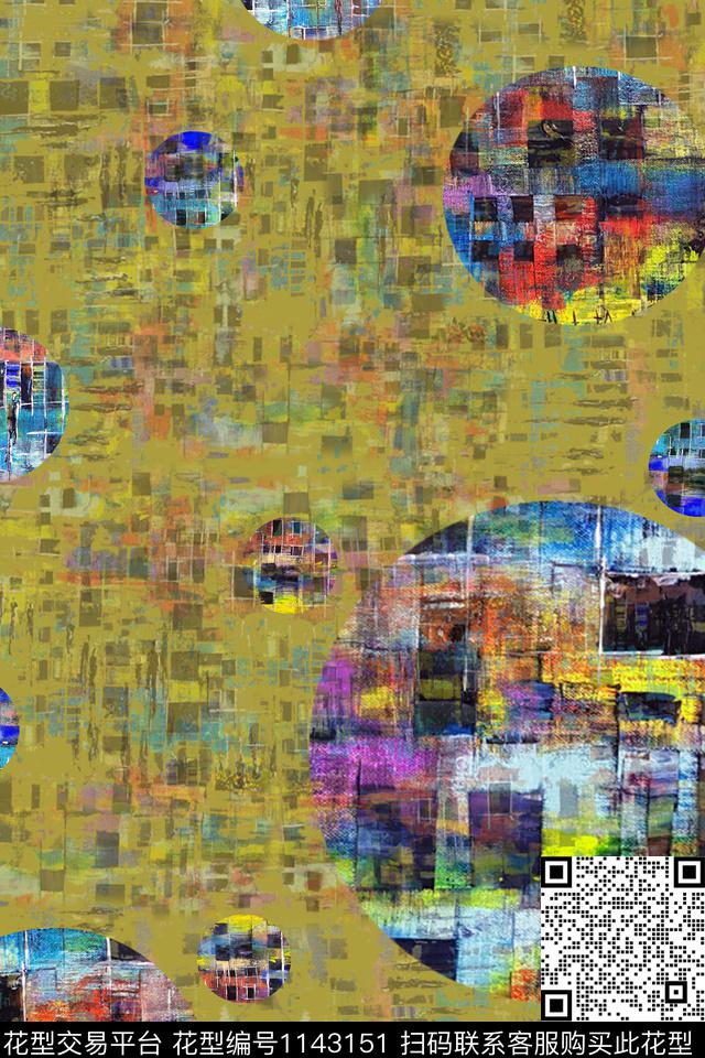 抽象朋克春夏华亿平台传统印花华亿平台下载（图片编号: 1143151） - 瓦栏（Walan）