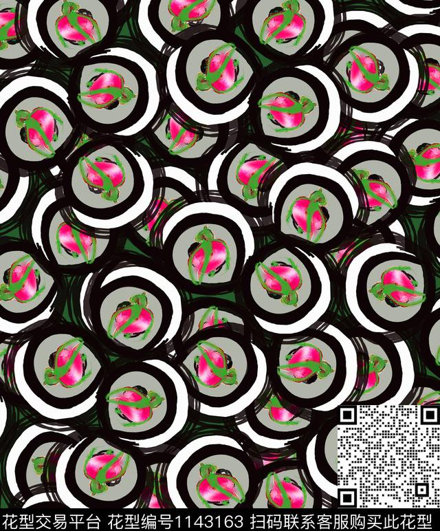 抽象绿植树叶几何数码印花华亿平台下载（图片编号: 1143163） - 瓦栏（Walan）