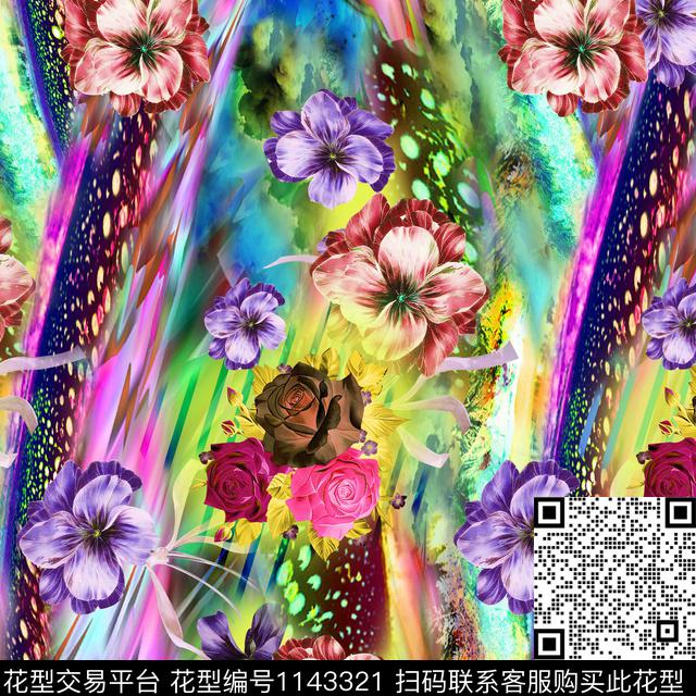 大牌风数码华亿平台花卉数码印花华亿平台下载（图片编号: 1143321） - 瓦栏（Walan）
