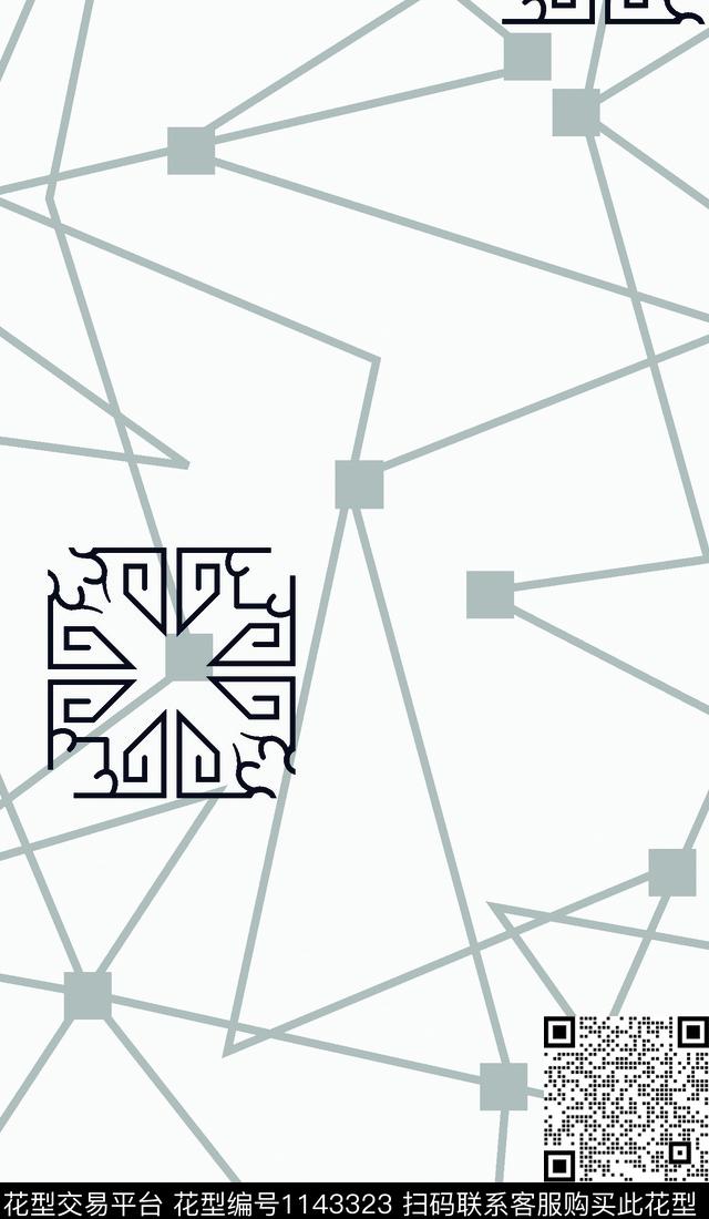 格子大牌风几何传统印花华亿平台下载（图片编号: 1143323） - 瓦栏（Walan）