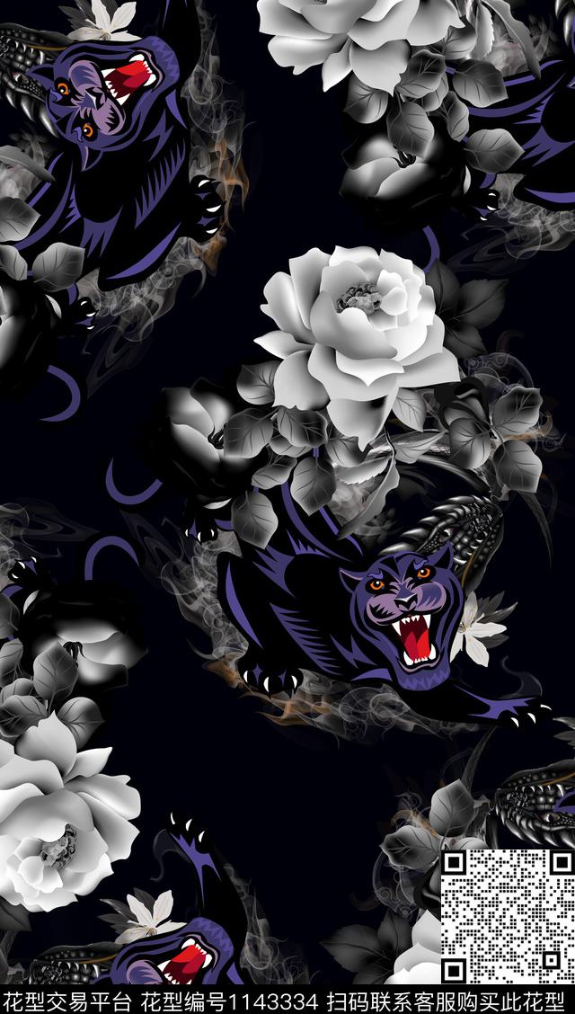 抽象男装大牌风大牌男装数码印花华亿平台下载（图片编号: 1143334） - 瓦栏（Walan）