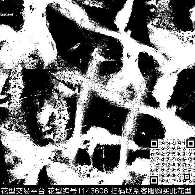 大牌风笔触抽象花卉传统印花华亿平台下载（图片编号: 1143606） - 瓦栏（Walan）