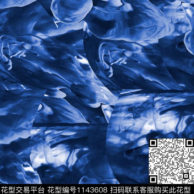 抽象大牌风笔触数码印花华亿平台下载（图片编号: 1143608） - 瓦栏（Walan）