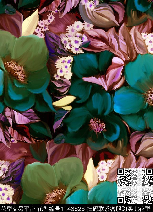 大牌风复古数码华亿平台数码印花华亿平台下载（图片编号: 1143626） - 瓦栏（Walan）