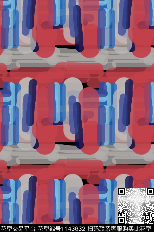 条纹图案手绘线条笔触格子混搭数码印花华亿平台下载（图片编号: 1143632） - 瓦栏（Walan）