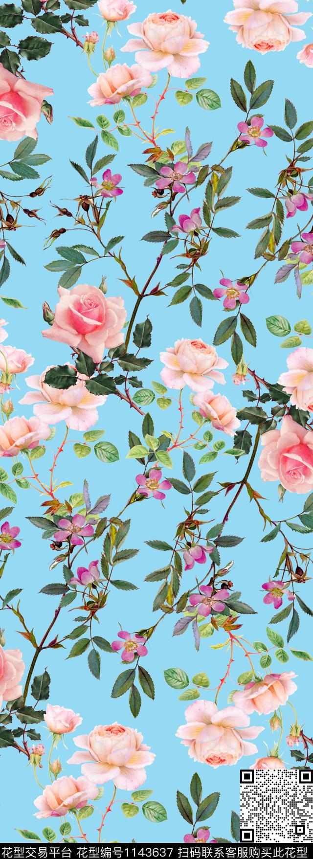水彩花卉彩底花卉花卉数码印花华亿平台下载（图片编号: 1143637） - 瓦栏（Walan）