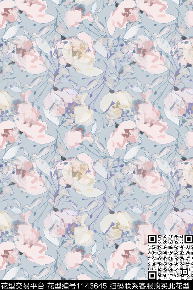 抽象花卉径庭迷彩迷彩图案数码印花华亿平台下载（图片编号: 1143645） - 瓦栏（Walan）