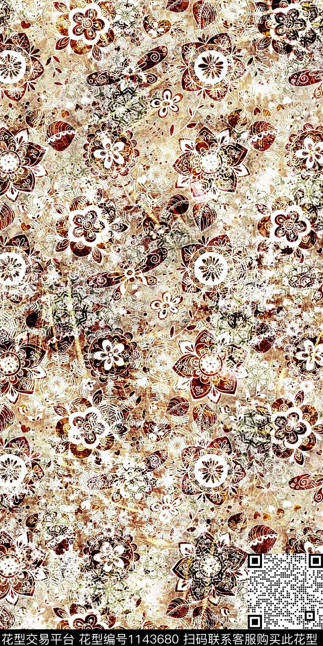 大牌风数码华亿平台花卉数码印花华亿平台下载（图片编号: 1143680） - 瓦栏（Walan）