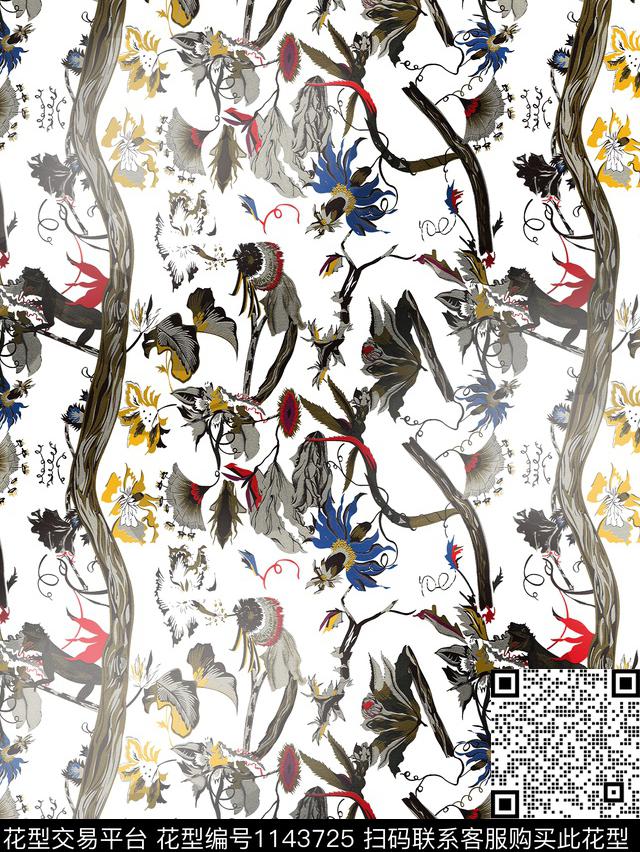 大牌风动物男装传统印花华亿平台下载（图片编号: 1143725） - 瓦栏（Walan）