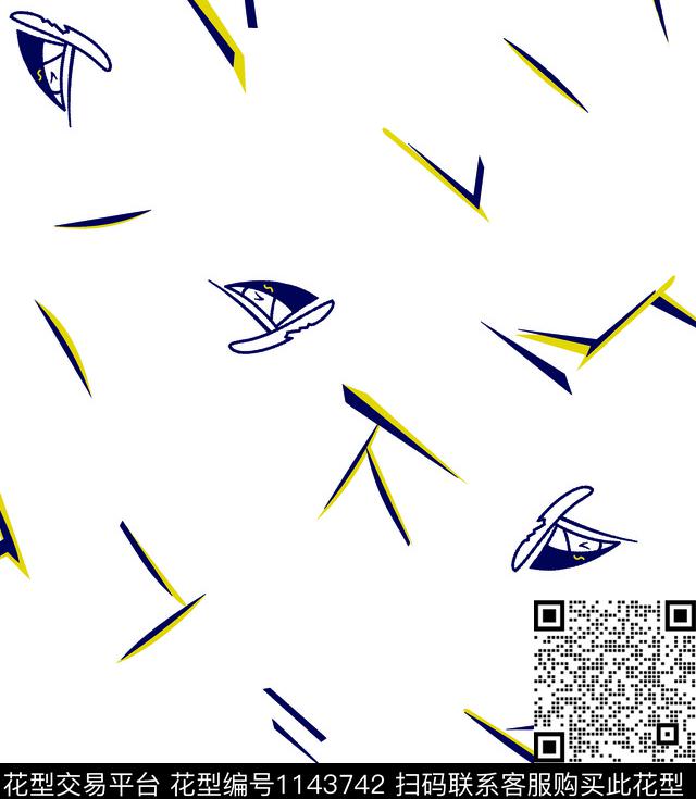 抽象帆船几何传统印花华亿平台下载（图片编号: 1143742） - 瓦栏（Walan）