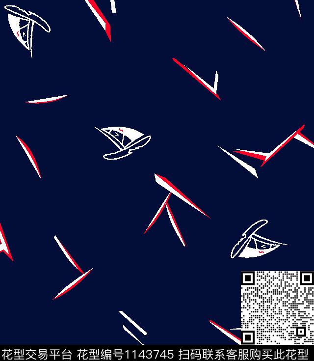 抽象帆船几何传统印花华亿平台下载（图片编号: 1143745） - 瓦栏（Walan）