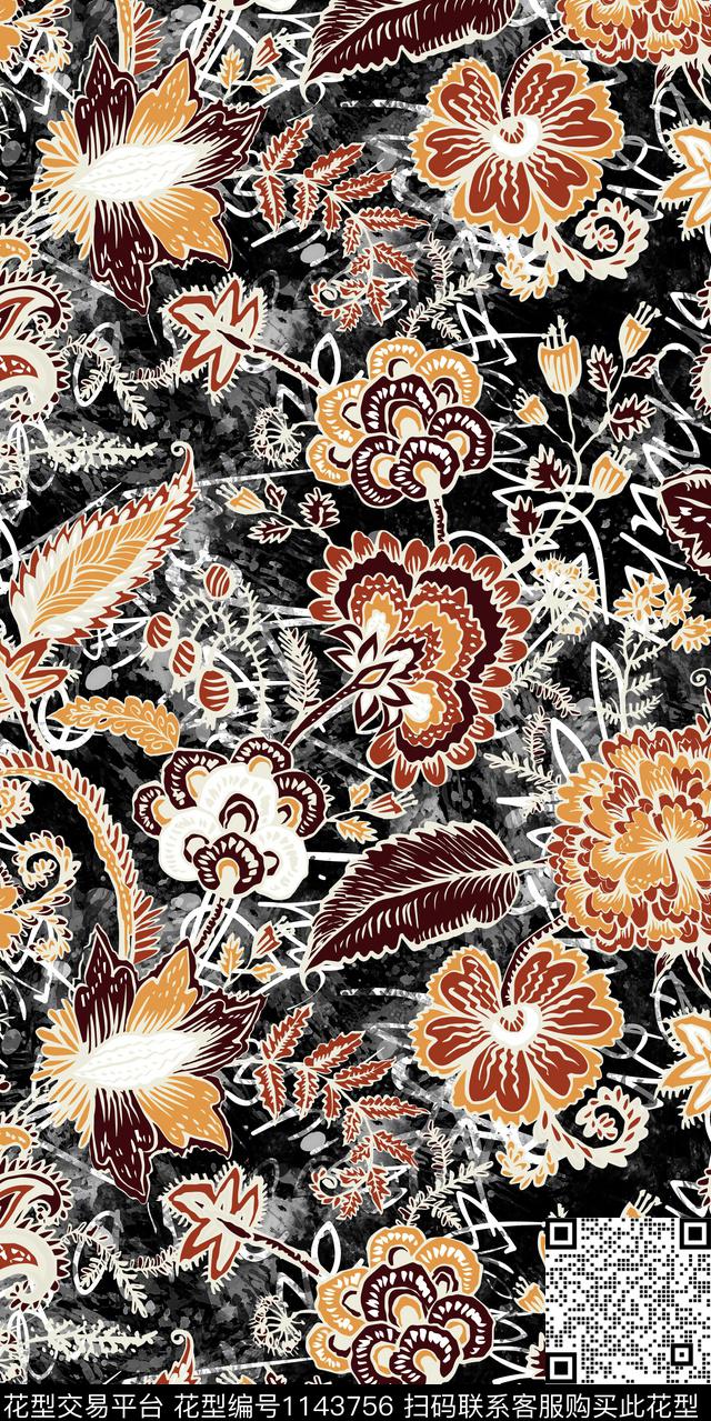 大牌风数码华亿平台花卉数码印花华亿平台下载（图片编号: 1143756） - 瓦栏（Walan）