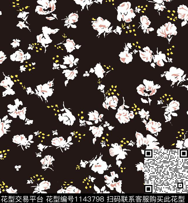 清爽底花卉复古小碎花传统印花华亿平台下载（图片编号: 1143798） - 瓦栏（Walan）