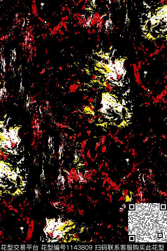 肌理抽象潮牌传统印花华亿平台下载（图片编号: 1143809） - 瓦栏（Walan）