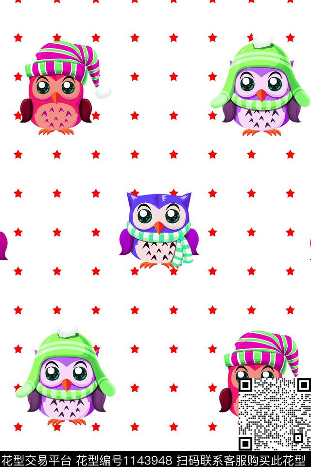 可爱卡通动物卡通数码印花华亿平台下载（图片编号: 1143948） - 瓦栏（Walan）