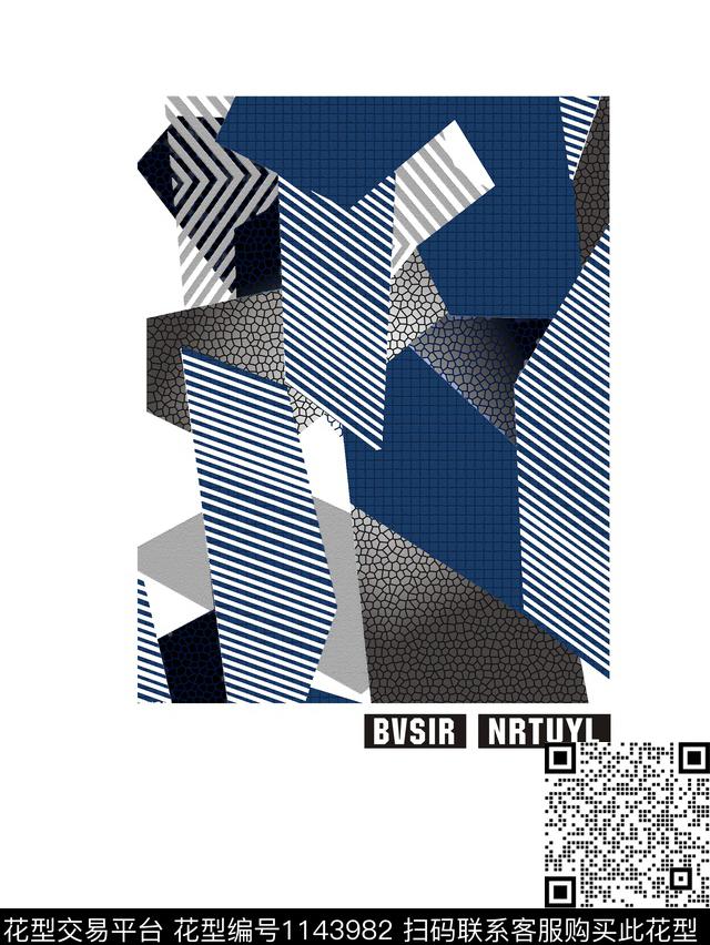 大牌风抽象男装传统印花华亿平台下载（图片编号: 1143982） - 瓦栏（Walan）