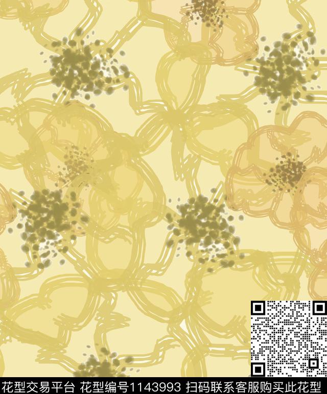 抽象绿植树叶几何数码印花华亿平台下载（图片编号: 1143993） - 瓦栏（Walan）