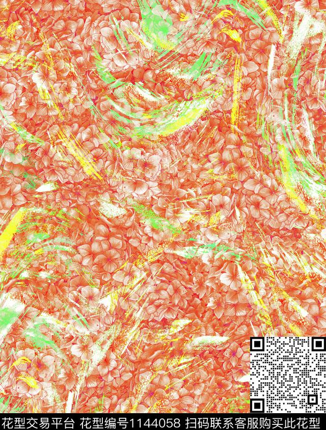 大牌风抽象复古数码印花华亿平台下载（图片编号: 1144058） - 瓦栏（Walan）