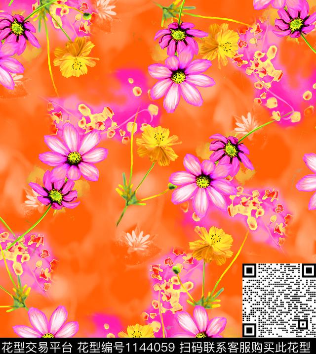 大牌风复古绿植树叶数码印花华亿平台下载（图片编号: 1144059） - 瓦栏（Walan）