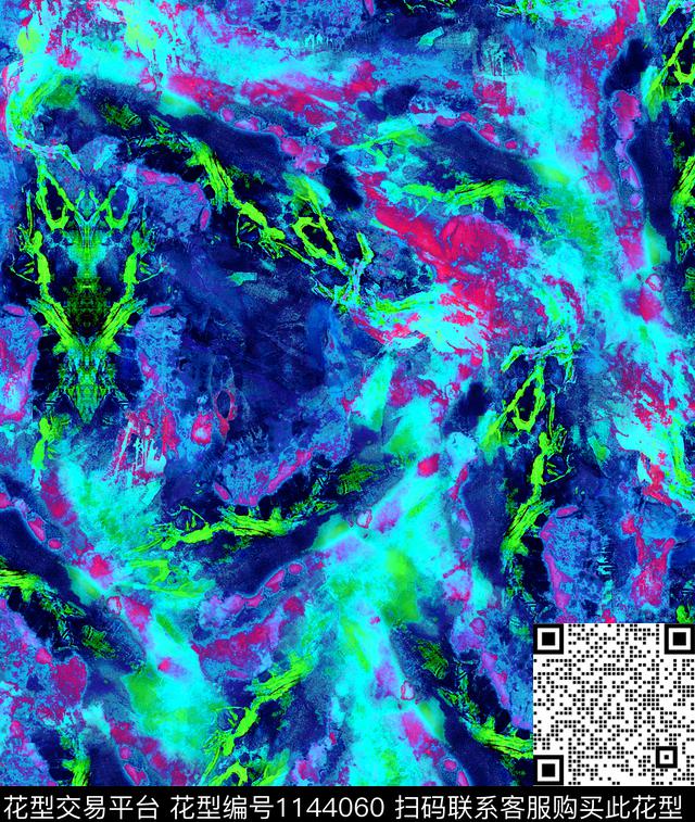 大牌风抽象复古数码印花华亿平台下载（图片编号: 1144060） - 瓦栏（Walan）