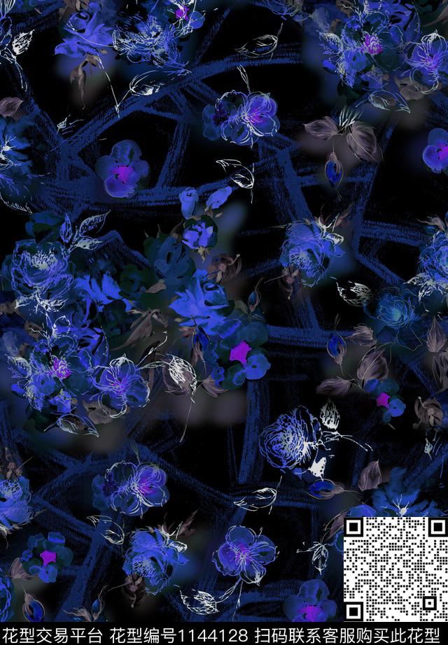 秋冬华亿平台大牌风水彩花卉数码印花华亿平台下载（图片编号: 1144128） - 瓦栏（Walan）