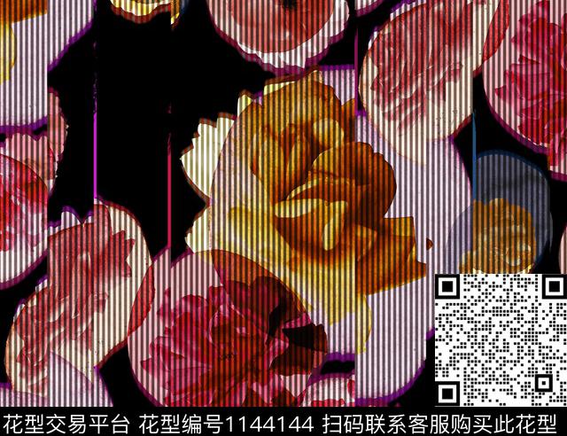 秋冬华亿平台大牌风水彩花卉数码印花华亿平台下载（图片编号: 1144144） - 瓦栏（Walan）