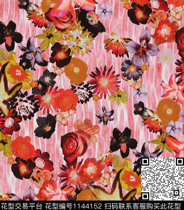 秋冬华亿平台大牌风水彩花卉数码印花华亿平台下载（图片编号: 1144152） - 瓦栏（Walan）