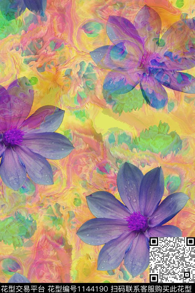 抽象印花春夏华亿平台传统印花华亿平台下载（图片编号: 1144190） - 瓦栏（Walan）